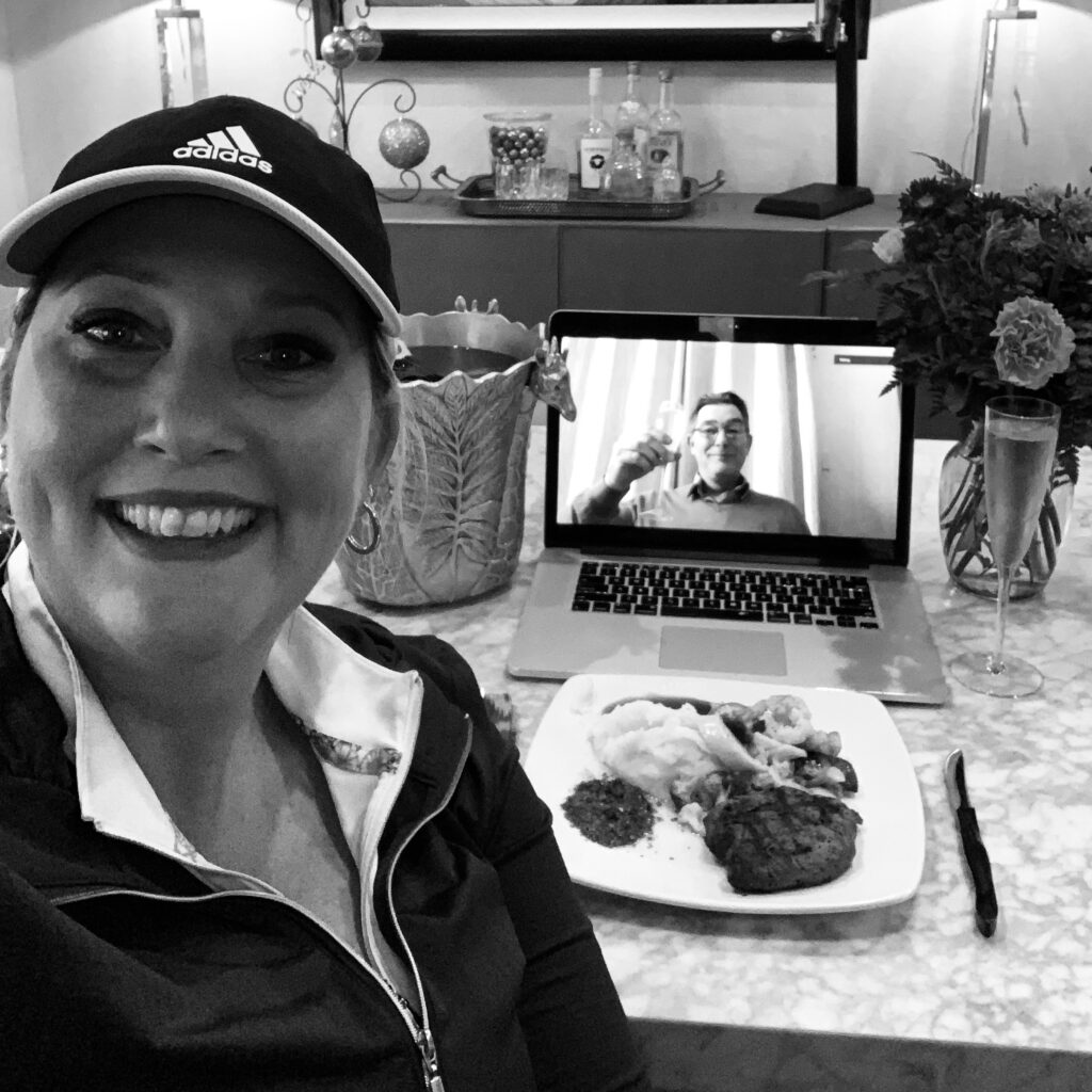 anniversary dinner over Zoom.