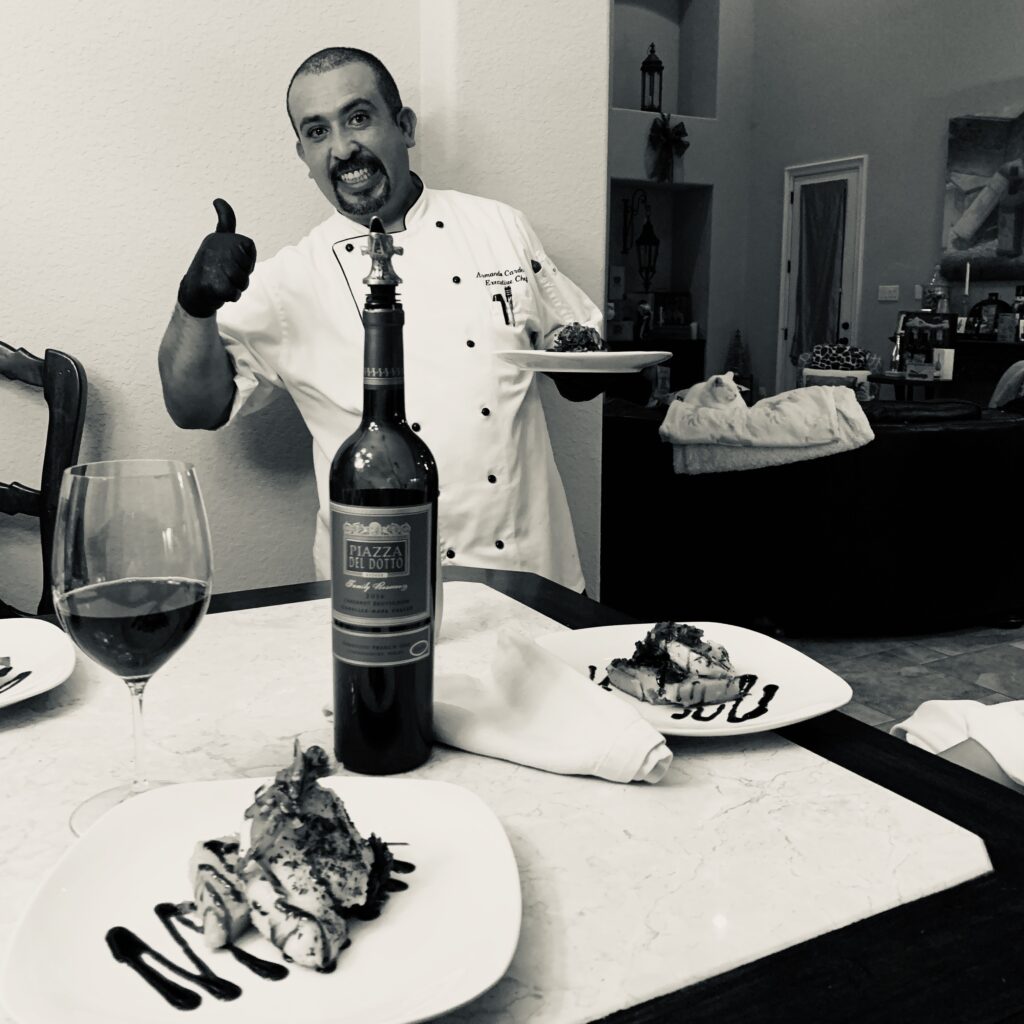 What an absolute treat! A 4-course dinner prepared by Chef Armando from the Country Club