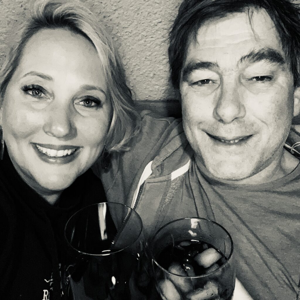 Cheers to the best Half Birthday present ever - a drink on the back patio with my husband at home.